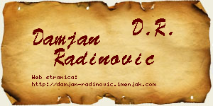 Damjan Radinović vizit kartica